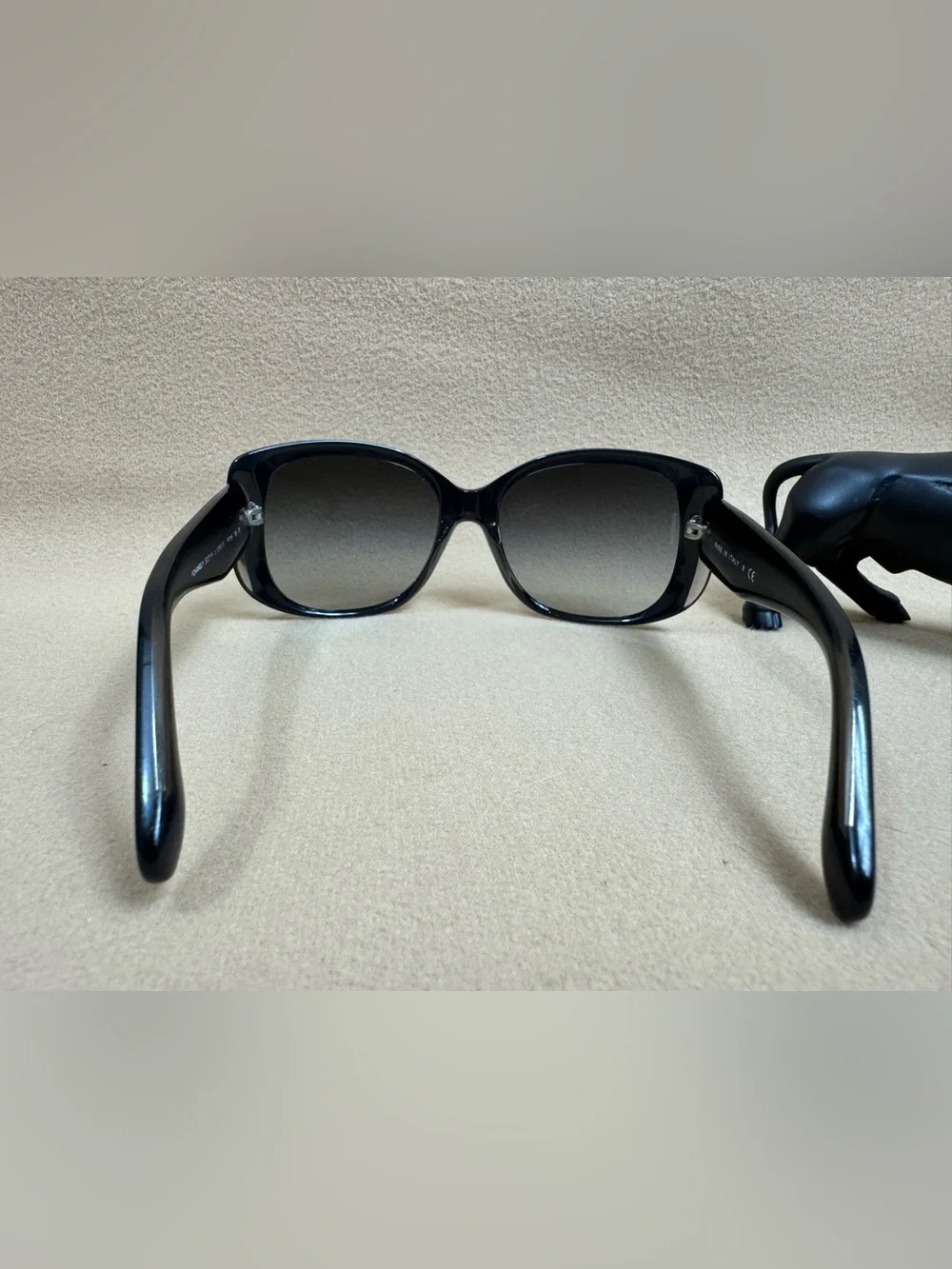 CHANEL Black Sunglasses with Iridescent CC Emblem